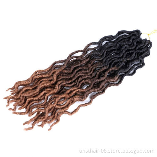 MYZYR 100g synthetic 18inch 24 stands ombre jumbo dreadlock hair golden locs curly Africa spring Twist Goddess faux locs braid